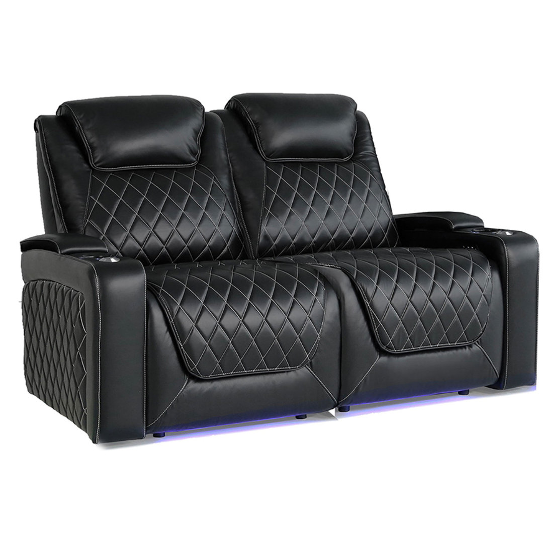 Oslo Upholstered Home Theater Seating with Cup Holder Valencia Theater Seating