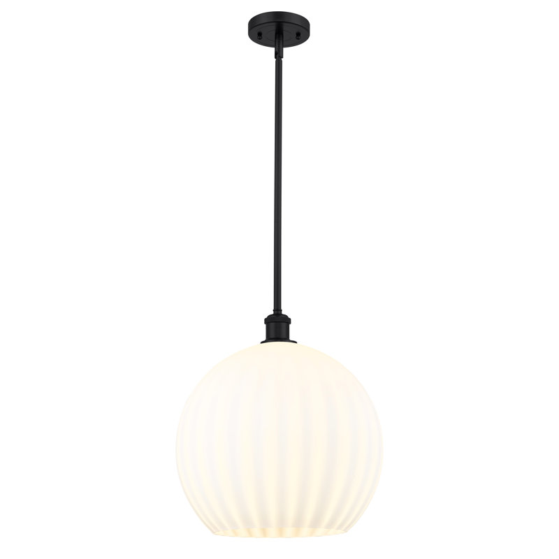 Luminaire suspendu 1 lumière Sabanc, H 16,63 po x l 13,75 po x P 13,75 po, Noir mat