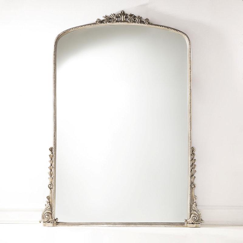 Miroir de plancher Arch, 83,5 po x 65 po, Argent antique