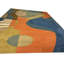 Tapis orange / jaune / bleu en coton / laine abstrait touffeté à la main 7 pi 9 po x 9 pi 9 po Abstract