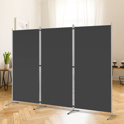 6 Ft Tall Folding Privacy Screen Freestanding Room Partition Wall Dividers (3 Panel) by Latitude Run
