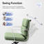 Chaise de bureau ergonomique en cuir véritable, chaise de conférence pivotante de style milieu du siècle avec soutien lombaire-901290631-901290650