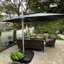 Parasol en porte-à-faux 132 "avec base et doux 12 couleurs pour parasol Casein-2007278715