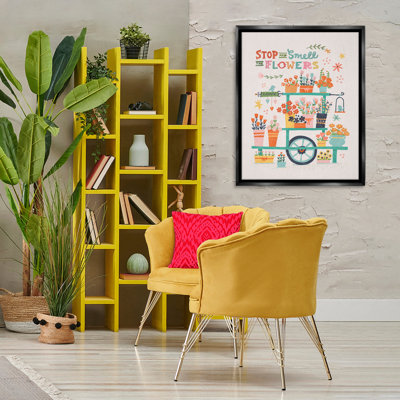 "Inspiring Assorted Flower Cart", art mural encadré sur toile flottante par Irene Chan