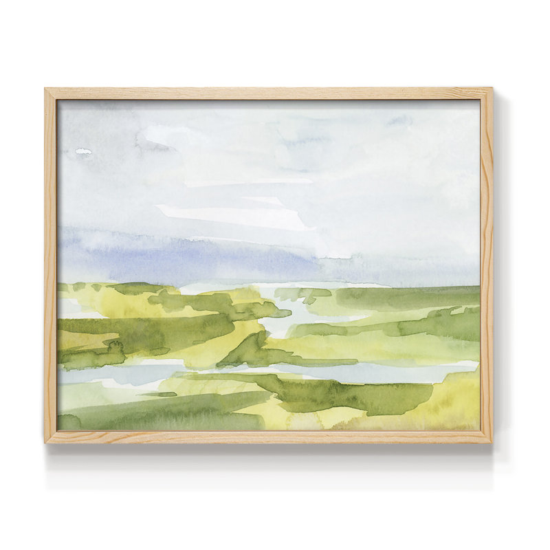 Watery Lowlands III - Reproduction encadrée - Restickable, Naturel, H 22 po x l 28 po