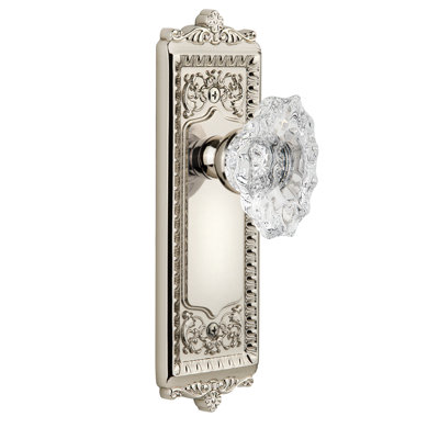 Grandeur Windsor Plate Double Dummy with Biarritz Crystal Door Knob