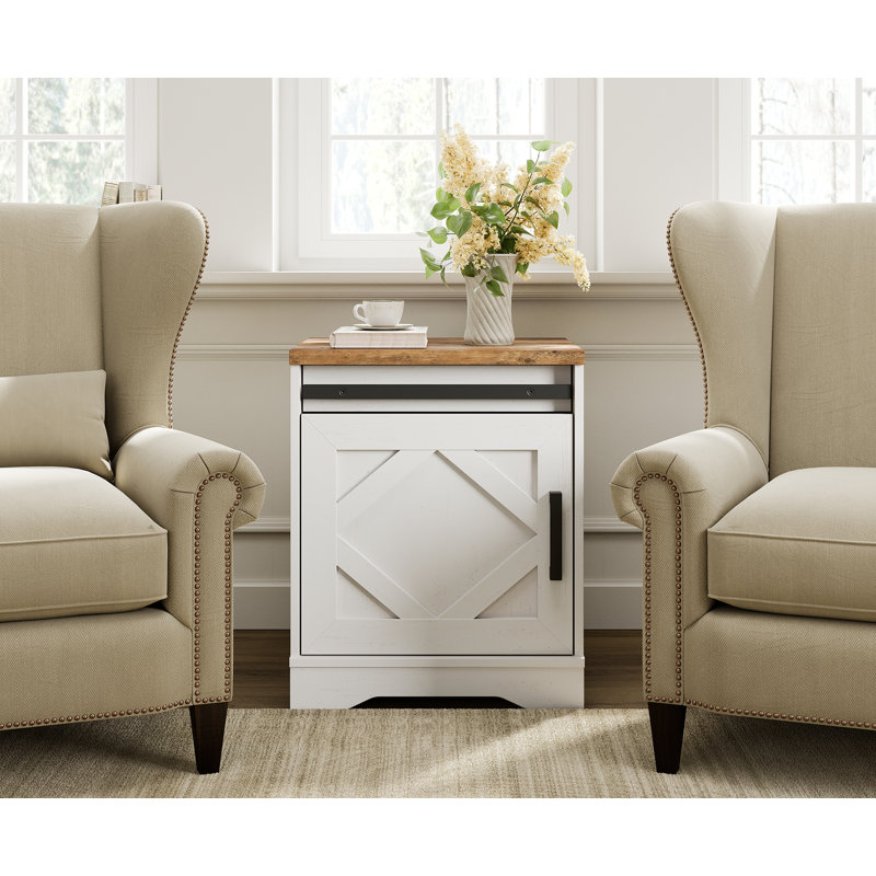 Particle Board / Chipboard Nightstand, Brown/White
