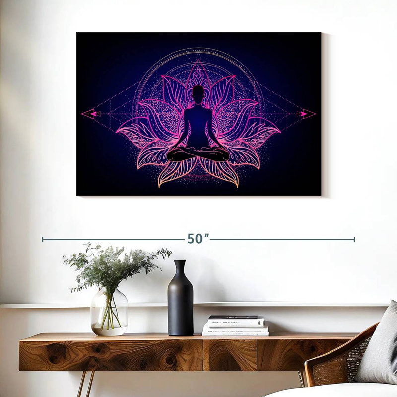 Kerrick Magenta Lotus Meditation, 26" H x 39" W