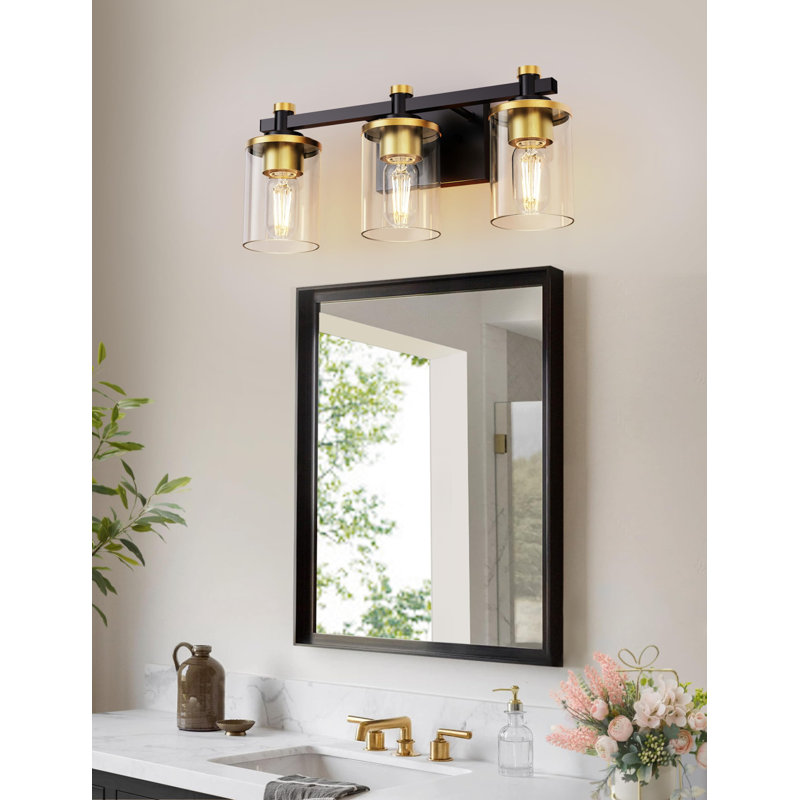 Nayomie 3 - Light Dimmable Vanity Light, Matte Black/Gold
