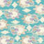 Tapis floral tissé à la machine Mcelwain en polyester beige / bleu / mauve-2057705960