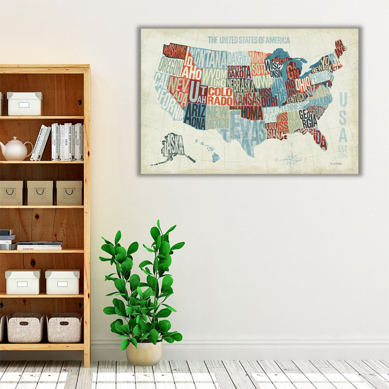 USA Modern - reproduction d'art sur toile, H 24 po x l 36 po