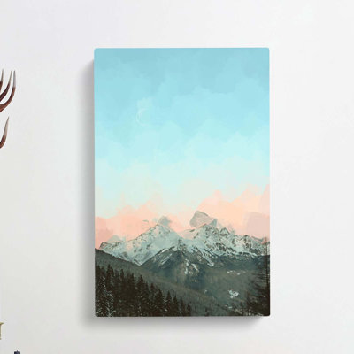 Pastel Sky Over The Mountains Of Italy In Abstract by John Audubon - Wrapped Canvas