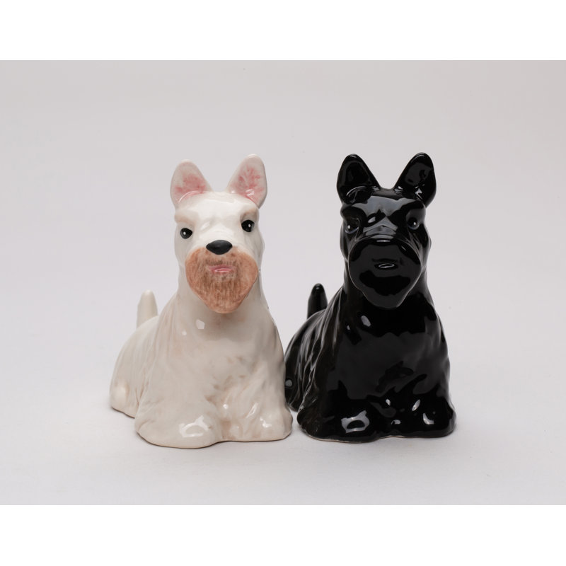 Terrier écossais noir et blanc sel et poivre