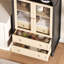 Grande armoire 70 po avec lumières DEL avec portes en verre trempé, 3 tiroirs et tablette réglable, armoire de présentation pour le salon