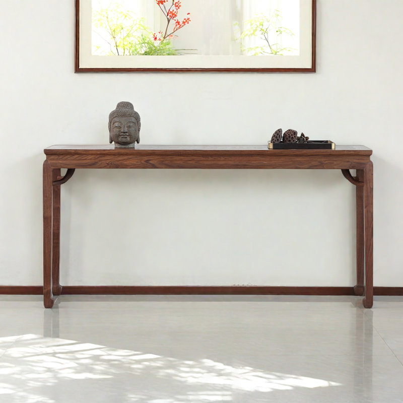 Console élégante et simple en bois massif, H 33,46 po x l 78,74 po x P 16,54 po