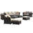 Wicker 8 - Person Modular Patio Conversation Set with Cushions-138858512