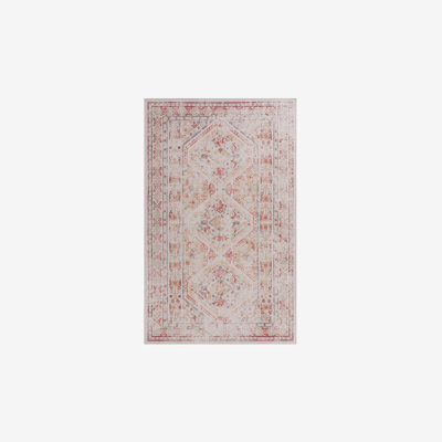 Naar 2x3 Beige Area Rug, Machine Washable Area Rugs, Low-Pile, Non-Slip, Non-Shedding, Foldable, Kid & Pet Friendly - Area Rugs for living room, bedroom, kitchen, dining room rug -  (Beige, 2' x 3')