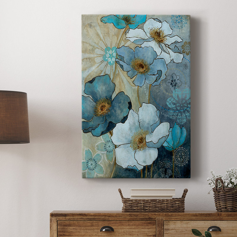 Blue Denim Garden I -Gallery Wraraped Cavas, H 48 po x l 32 po