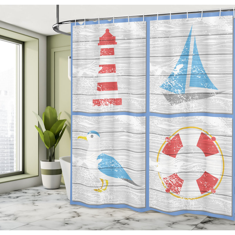 Shower Curtain with Hooks Included, 84"H x 69"W