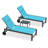 Patio Rust-resistant Lounge Chair Set Of 3 With Side Table And Wheels And Pillows-1991475480