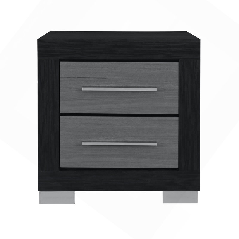 Black And Grey Nightstand, Black