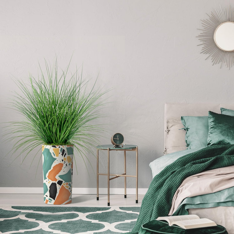 Arbre à oignon en soie - Plantes artificielles dans la décoration de sol extérieure moderne, Bloc de couleur orange
