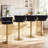 Upholstered Bar Stool Set Of 4, Velvet Swivel Barstools, Height Adjustable Counter Stools With Woven Backrest-1207284070