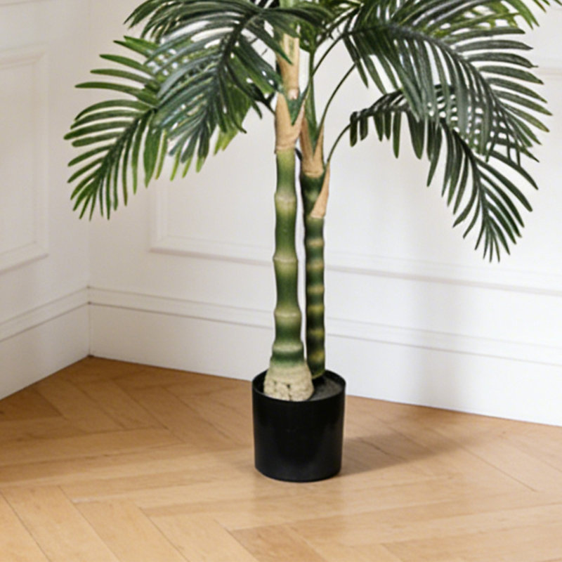 Palmier artificiel 5 pi avec pot pour décoration intérieure, 60 po x 39 po