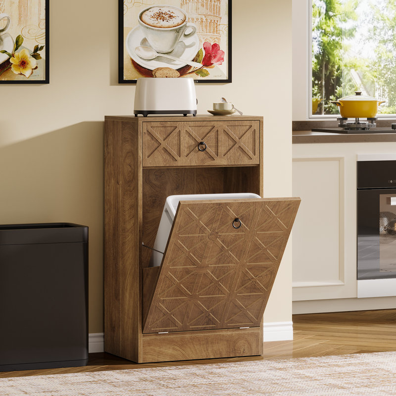 Poubelle inclinable en bois 13 gallons