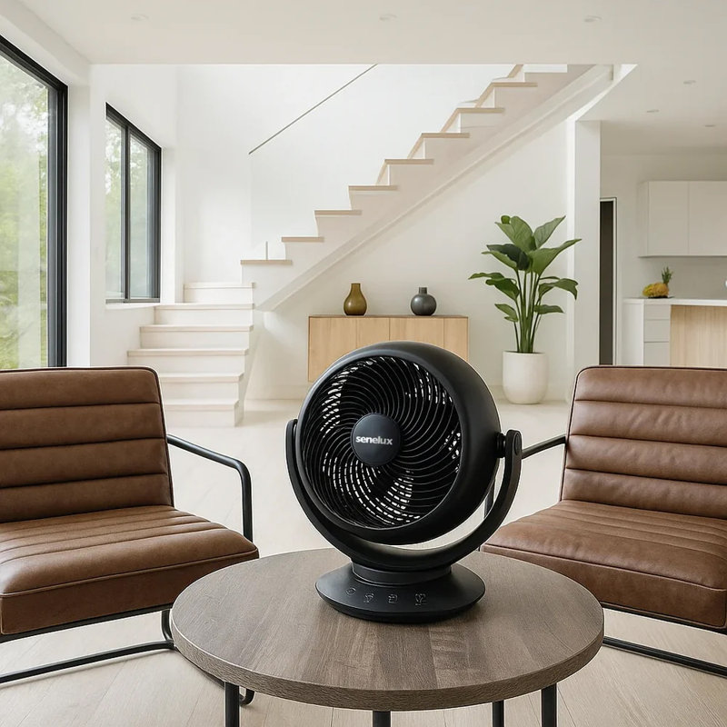 Senelux 8 Inch Cooling Fan with Remote Control, Automatic Oscillation