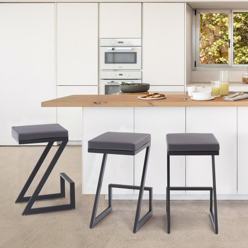 Tabouret de comptoir 26 po, 3, Gris foncé / Noir