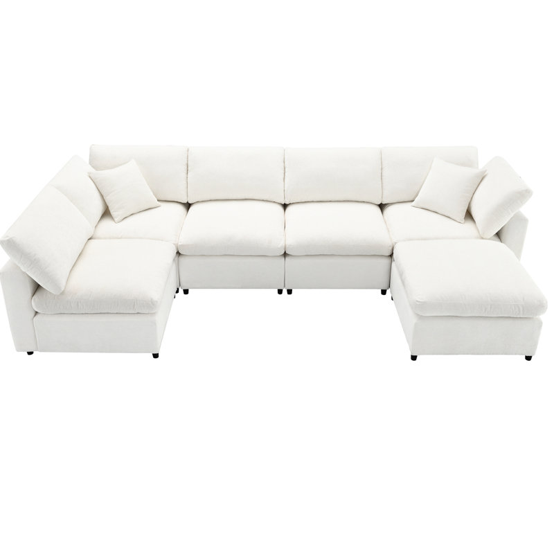 Lit 1 place en tissu blanc avec coussin entièrement éponge - améliore le confort et optimise l'espace