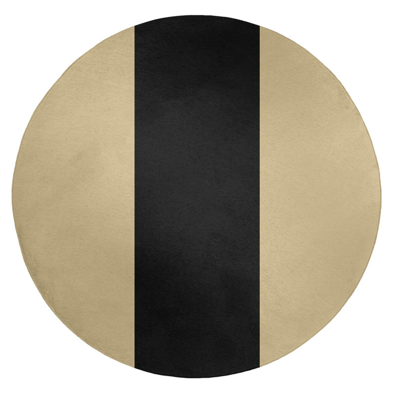 Tapis doré / noir, Rond 5 pi