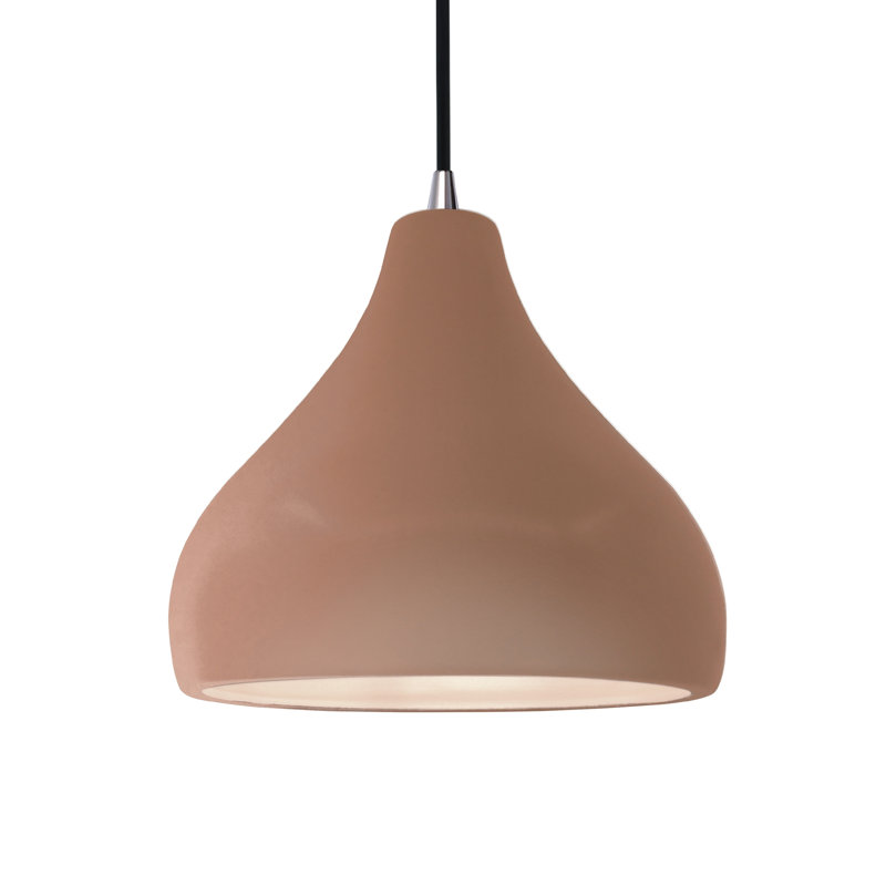 Luminaire suspendu à 1 lumière Meydan, H 8 po x l 11,5 po x P 11,5 po, DEL (intégrée), Adobe / noir nickel