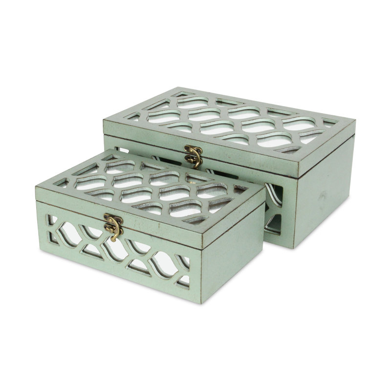 Boîtes décoratives Eziah, Vert écume de mer