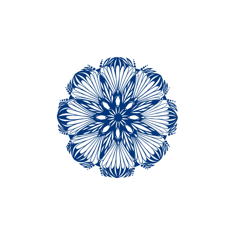 Décalcomanie murale yoga mandala, Bleu
