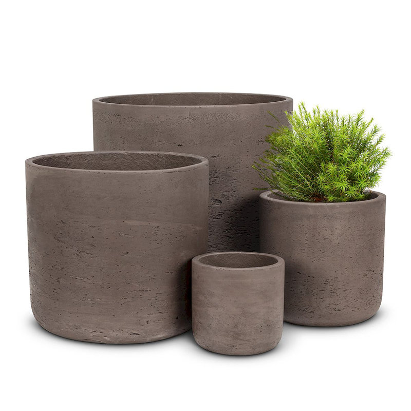 Corniche Pot Planter, Brown, 7" H x 7" W x 6" D