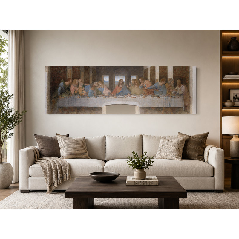 La Cène (1495-1498) - Art mural sur toile panoramique, L 60 po x H 20 po