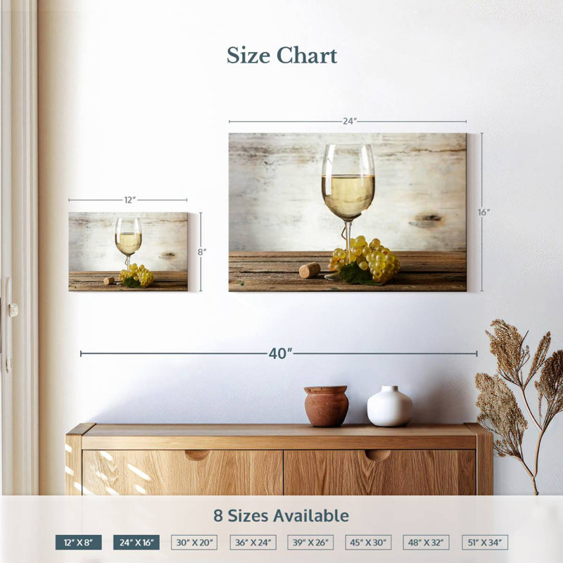 Yarlin White Wine, 16" H x 24" W