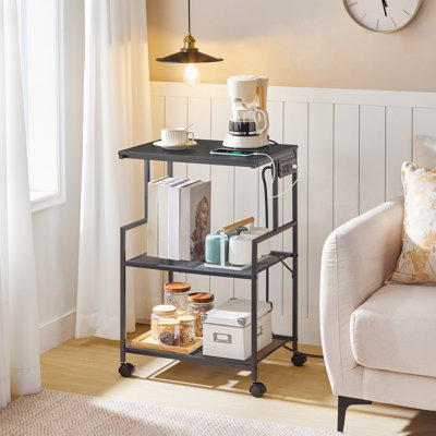 3-tier Mobile Printer Stand Printer Cart With Power Outlets And 2 Usb Ports Rolling Printer Table On Wheels