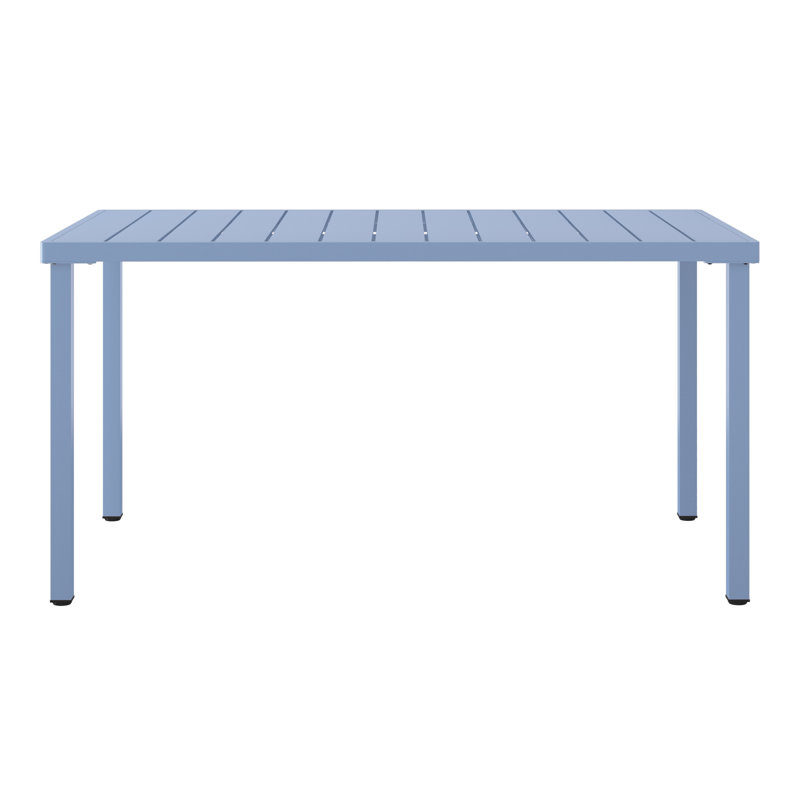 Table de salle à manger rectangulaire 59 po x 35,4 po, Bleu français