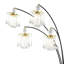 Lampe sur pied à branches en cristal 91 pouces noir