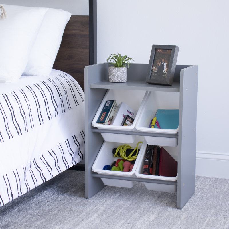 Maui Toy Organizer with Bins, Grey