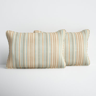 Zoa Striped Sunbrella® Indoor/Outdoor Lumbar Throw Pillow