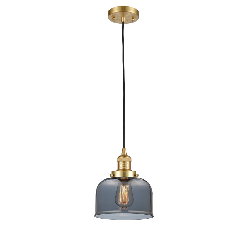 Witherington 1 - Light Single Pendant, 8.88" H x 7.75" W x 7.75" D, Smoked, Satin Gold