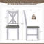 Ensemble de 2 chaises de ferme avec structure en bois d'hévéa et dossier creux élégant