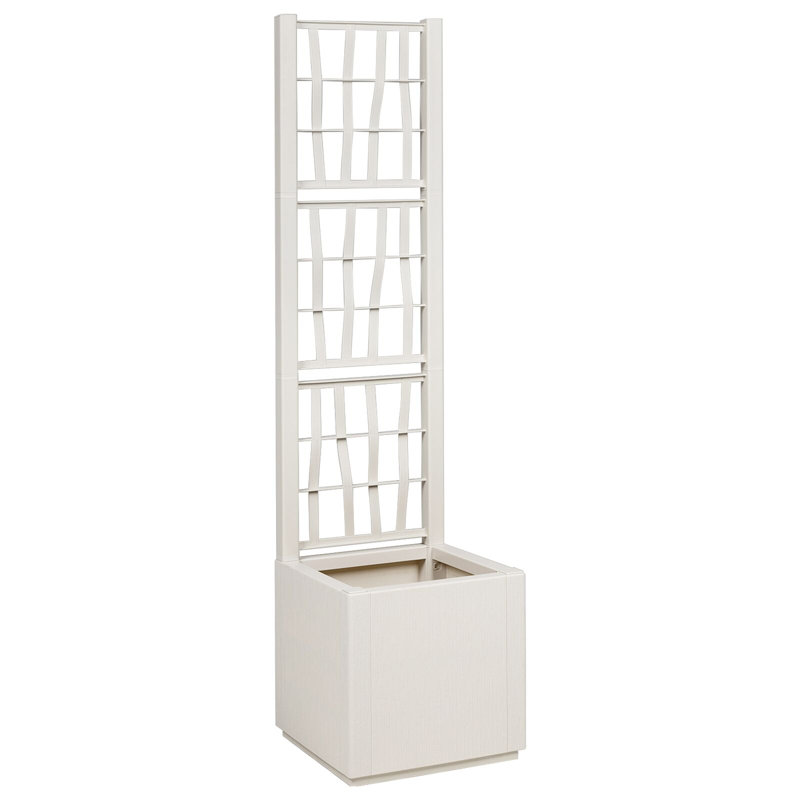 vidaXL Flower Box White 14.17 x 14.17 x 55.12 in Plastic, White