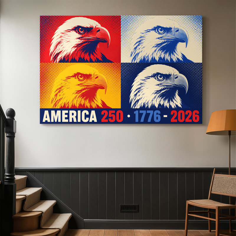 Four Eagles, Pop Tribute - Toile tendue avec châssis - Prêt à accrocher, 40X60