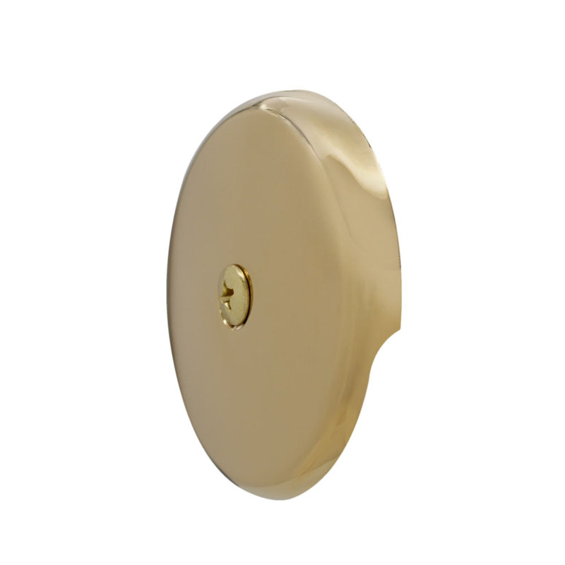 3-1/8" One-Hole Bathtub Overflow Faceplate and Screw, Polished Brass