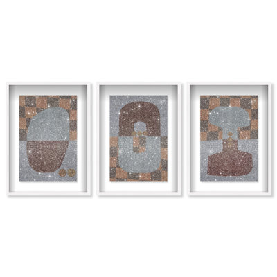 Checkered Dominos Set Framed Graphic Art